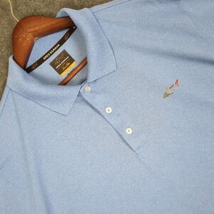 Greg Norman for Tasso‎ Elba Five Iron PlayDry Polo Shirt Mens XL Light Blue Golf